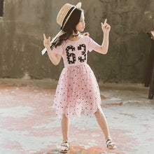 Load image into Gallery viewer, Floral Dress For Girls 2020 Summer Mesh Girls Dress Bow Kids Clothes Children&#39;s Dress Spring Teen Girls Clothing 6 8 12 Years
