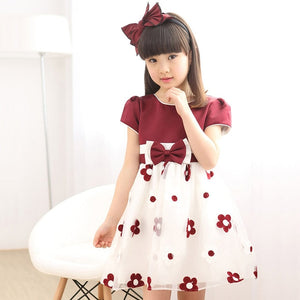 Floral Dress For Girls 2020 Summer Mesh Girls Dress Bow Kids Clothes Children's Dress Spring Teen Girls Clothing 6 8 12 Years