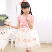 Load image into Gallery viewer, Floral Dress For Girls 2020 Summer Mesh Girls Dress Bow Kids Clothes Children&#39;s Dress Spring Teen Girls Clothing 6 8 12 Years
