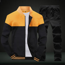 Load image into Gallery viewer, 2019 New Men Sets Fashion Sporting Suit Brand Patchwork Zipper Sweatshirt +Sweatpants Mens Clothing 2 Pieces Sets Slim Tracksuit
