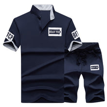 Load image into Gallery viewer, 2019 New Men Sets Fashion Sporting Suit Brand Patchwork Zipper Sweatshirt +Sweatpants Mens Clothing 2 Pieces Sets Slim Tracksuit
