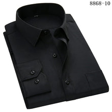 Load image into Gallery viewer, 4XL 5XL 6XL 7XL 8XL Large Size Men's Business Casual Long Sleeved Shirt White Blue Black Smart Male Social Dress Shirt Plus
