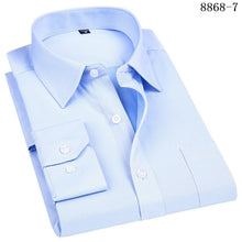 Load image into Gallery viewer, 4XL 5XL 6XL 7XL 8XL Large Size Men's Business Casual Long Sleeved Shirt White Blue Black Smart Male Social Dress Shirt Plus

