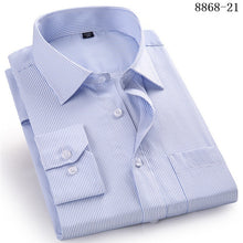 Load image into Gallery viewer, 4XL 5XL 6XL 7XL 8XL Large Size Men's Business Casual Long Sleeved Shirt White Blue Black Smart Male Social Dress Shirt Plus

