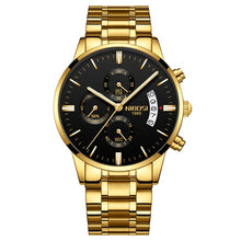 Load image into Gallery viewer, NIBOSI Mens Watches Luxury Top Brand Gold Watch Men Relogio Masculino Automatic Date Watch Quartz Luminous Calendar Wristwatch
