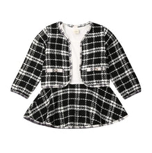 Load image into Gallery viewer, 2019 Fashion 1-6Y Baby Girls Clothes Sets Birthday Long Sleeve Plaid Coat Tops+Dress 2Pcs Party Warm Outfit
