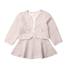 Load image into Gallery viewer, 2019 Fashion 1-6Y Baby Girls Clothes Sets Birthday Long Sleeve Plaid Coat Tops+Dress 2Pcs Party Warm Outfit
