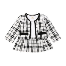 Load image into Gallery viewer, 2019 Fashion 1-6Y Baby Girls Clothes Sets Birthday Long Sleeve Plaid Coat Tops+Dress 2Pcs Party Warm Outfit
