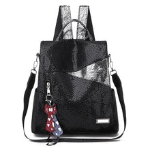 Load image into Gallery viewer, Simple style ladies backpack anti-theft Oxford cloth tarpaulin stitching sequins juvenile college bag purse Bagpack Mochila
