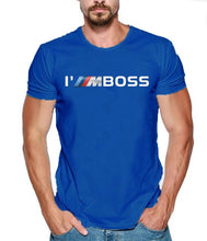 Load image into Gallery viewer, Summer Men's Tshirt 2019 Fashion I'm Boss M Power Logo funny 100% Cotton Custom Print Mercedes F1 Subaru Suzuki t-shirt
