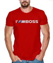 Load image into Gallery viewer, Summer Men's Tshirt 2019 Fashion I'm Boss M Power Logo funny 100% Cotton Custom Print Mercedes F1 Subaru Suzuki t-shirt
