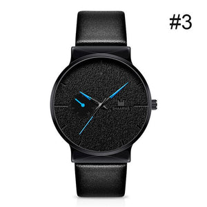 SHAARMS Men Watch Business Watch Leather Band Stainless Steel Quartz Wristwatch Casual Simple Watches Black Luxury Brand