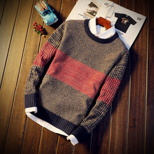Load image into Gallery viewer, Men Autumn Winter Sweater Pullovers Jumper Men&#39;s O-Neck Mixed Color Fashion Youth Teens Trend New Long Sleeve Sweaters Men

