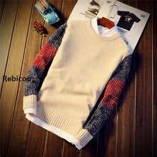 Load image into Gallery viewer, Men Autumn Winter Sweater Pullovers Jumper Men&#39;s O-Neck Mixed Color Fashion Youth Teens Trend New Long Sleeve Sweaters Men
