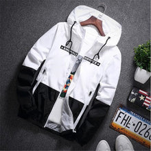 Load image into Gallery viewer, New Spring Autumn Bomber Hooded Jacket Men Casual Slim Patchwork Windbreaker Jacket Male Outwear Zipper Thin Coat Brand Clothing
