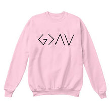 Load image into Gallery viewer, God Is Greater Than The Highs and Lows Women Sweatshirt Jesus Believe Full Sleeve Female Jumper Christian Pullover Drop Shipping
