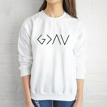 Load image into Gallery viewer, God Is Greater Than The Highs and Lows Women Sweatshirt Jesus Believe Full Sleeve Female Jumper Christian Pullover Drop Shipping

