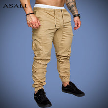 Load image into Gallery viewer, ASALI Solid Sweatpants Men Joggers Multi-pocket Pants Autunm 2019 New Fashion Long Trousers Male Elastic Waist Men's Sportswear
