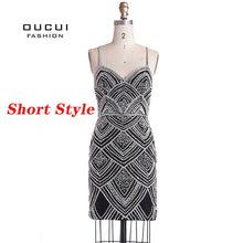 Load image into Gallery viewer, Oucui Dubai Luxury Sleeveless Mermaid Evening Gowns New Sexy Diamond Beading Gray Women Dresses Long Party Prom Dress OL103369
