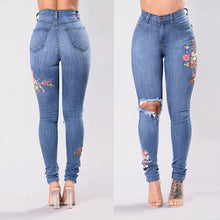 Load image into Gallery viewer, Fashion Jeans Women Embroidered Button Pocket High Waist Denim Pants Skinny Slim Jeans Wholesale Free Ship джинсы женские Z4
