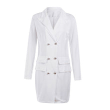 Load image into Gallery viewer, UZZDSS Autumn Winter Suit Blazer Women New Casual Double Breasted Pocket Women Long Jackets Elegant Long Sleeve Blazer Outerwear
