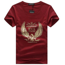 Load image into Gallery viewer, SWENEARO 2019 men&#39;s T-shirt men round neck print golden wings cartoon casual short-sleeved T-shirt brand cotton Tees men t Shirt
