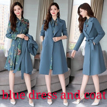Load image into Gallery viewer, Spring Autumn Trench Coat Slim OL Ladies Trench Coat Women Dress Women Windbreakers Plus Size Two Pieces Women Sets Trench Coats
