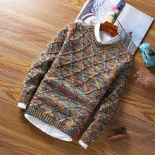 Load image into Gallery viewer, 2019 Fashion Brand Splice Stripe Cotton Thin Men Pullover Sweaters Casual Crocheted Striped Knitted Sweater Men Pullover Clothes
