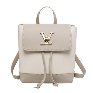 LISM Ladies bag fashion contrast color lock small backpack mini slung ladies shoulder bag shoulder bag mobile phone bag