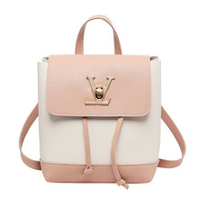 Load image into Gallery viewer, LISM Ladies bag fashion contrast color lock small backpack mini slung ladies shoulder bag shoulder bag mobile phone bag
