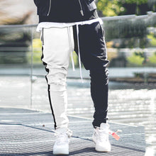 Load image into Gallery viewer, Mens Long Color Block Street Patchwork Zippers Elastic Casual Pencil Pants joggers pantalon homme streetwear hip hop Sweatpants
