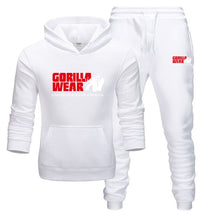 Load image into Gallery viewer, Tracksuit Fashion GORILLA WEAR Sportswear Two Piece Sets All Cotton Fleece Thick hoodie+Pants Sporting Suit
