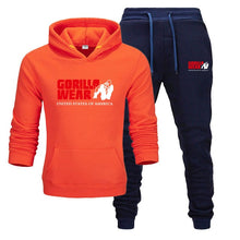 Load image into Gallery viewer, Tracksuit Fashion GORILLA WEAR Sportswear Two Piece Sets All Cotton Fleece Thick hoodie+Pants Sporting Suit
