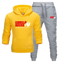 Load image into Gallery viewer, Tracksuit Fashion GORILLA WEAR Sportswear Two Piece Sets All Cotton Fleece Thick hoodie+Pants Sporting Suit
