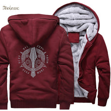 Load image into Gallery viewer, Odin Vikings Hoodie Men Viking Berserker Stylish Jacket 2018 Winter Brand Warm Fleece Hip Hop Hooded Sweatshirt Coat Homme 5XL
