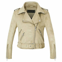 Load image into Gallery viewer, 2020 New Arrial Women Autumn Winter Suede Faux Leather Jackets Lady Fashion Matte Motorcycle Coat Biker Gray Pink Beige Outwear
