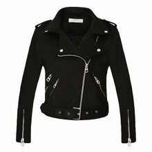 Load image into Gallery viewer, 2020 New Arrial Women Autumn Winter Suede Faux Leather Jackets Lady Fashion Matte Motorcycle Coat Biker Gray Pink Beige Outwear
