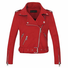 Load image into Gallery viewer, 2020 New Arrial Women Autumn Winter Suede Faux Leather Jackets Lady Fashion Matte Motorcycle Coat Biker Gray Pink Beige Outwear
