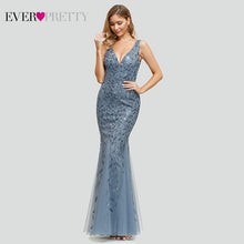 Load image into Gallery viewer, Formal Evening Dresses 2020 Ever Pretty New Mermaid O Neck Short Sleeve Lace Appliques Tulle Long Party Gowns Robe Soiree Sexy
