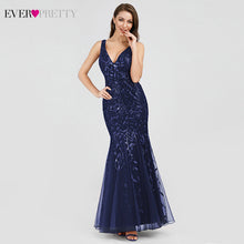 Load image into Gallery viewer, Formal Evening Dresses 2020 Ever Pretty New Mermaid O Neck Short Sleeve Lace Appliques Tulle Long Party Gowns Robe Soiree Sexy
