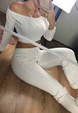 Load image into Gallery viewer, Ohvera Knitted 2 Piece Set Women Long Sleeve Crop Tops And Long Pants Sexy 2018 Winter Sweater Two Piece Set Outfits
