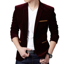 Load image into Gallery viewer, Brand Mens Corduroy Blazers Autumn Spring Fashion Male Slim Fat Casual Suit Jacket Men Blazer Masculino Clothing Vetement Homme
