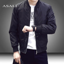 Load image into Gallery viewer, Slim Fit Solid Mens Bomber Jacket 2019 Spring Autumn Male Baseball Thin Jackets Brand Casual Coat Top Men&#39;s windbreaker Jacket

