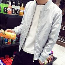 Load image into Gallery viewer, Slim Fit Solid Mens Bomber Jacket 2019 Spring Autumn Male Baseball Thin Jackets Brand Casual Coat Top Men&#39;s windbreaker Jacket
