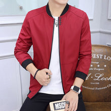 Load image into Gallery viewer, Slim Fit Solid Mens Bomber Jacket 2019 Spring Autumn Male Baseball Thin Jackets Brand Casual Coat Top Men&#39;s windbreaker Jacket
