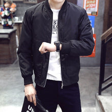 Load image into Gallery viewer, Slim Fit Solid Mens Bomber Jacket 2019 Spring Autumn Male Baseball Thin Jackets Brand Casual Coat Top Men&#39;s windbreaker Jacket
