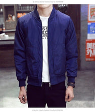 Load image into Gallery viewer, Slim Fit Solid Mens Bomber Jacket 2019 Spring Autumn Male Baseball Thin Jackets Brand Casual Coat Top Men&#39;s windbreaker Jacket
