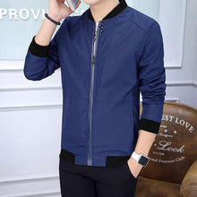 Load image into Gallery viewer, Slim Fit Solid Mens Bomber Jacket 2019 Spring Autumn Male Baseball Thin Jackets Brand Casual Coat Top Men&#39;s windbreaker Jacket
