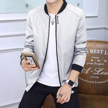 Load image into Gallery viewer, Slim Fit Solid Mens Bomber Jacket 2019 Spring Autumn Male Baseball Thin Jackets Brand Casual Coat Top Men&#39;s windbreaker Jacket
