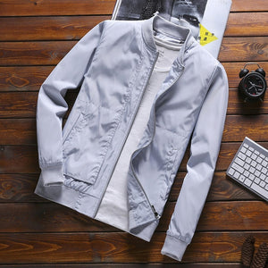 Slim Fit Solid Mens Bomber Jacket 2019 Spring Autumn Male Baseball Thin Jackets Brand Casual Coat Top Men's windbreaker Jacket